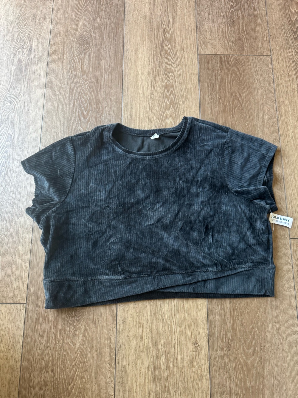NWT Old Navy Women's Black Ribbed Crop Tee